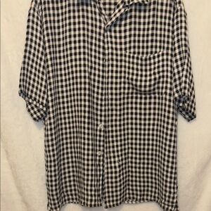 Michael Brandon Black and White Casual Button Down Shirt